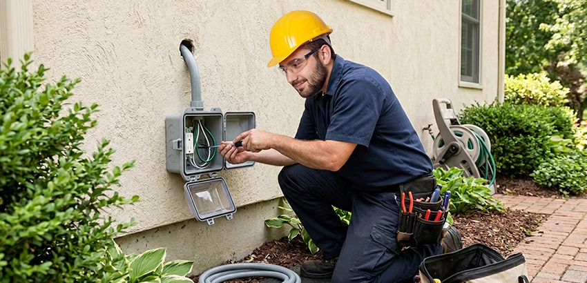 Outdoor Outlet Installation on Vinyl Siding in Ankeny